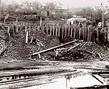 Piling construction for Phase 1, 1914.